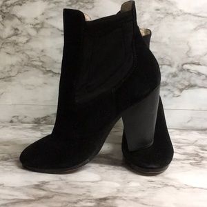 Faux Suede chunky heel bootie